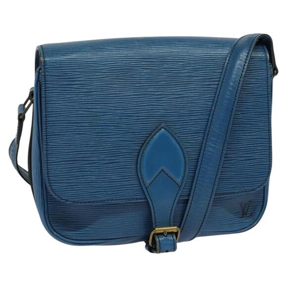 LOUIS VUITTON Epi Cartouchiere MM Shoulder Bag Blue M52245 - Picture 1 of 16